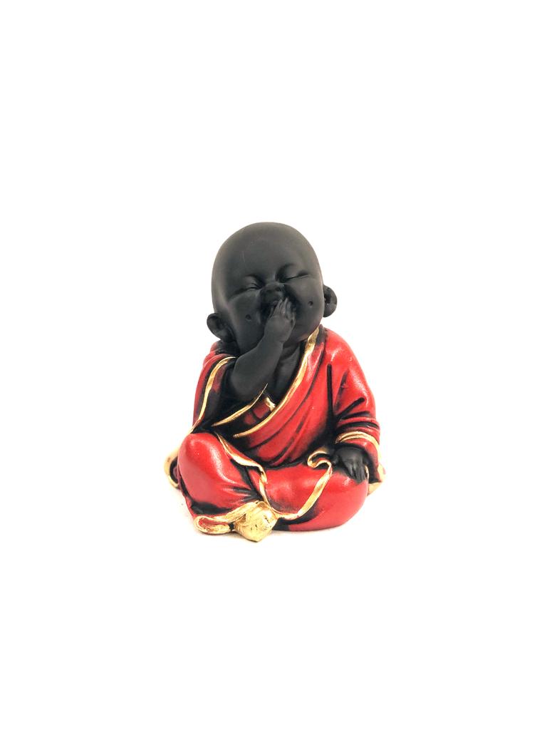 Three Wise Happy Monks Set Various Shades Feng Shui Spiritual Art Tamrapatra