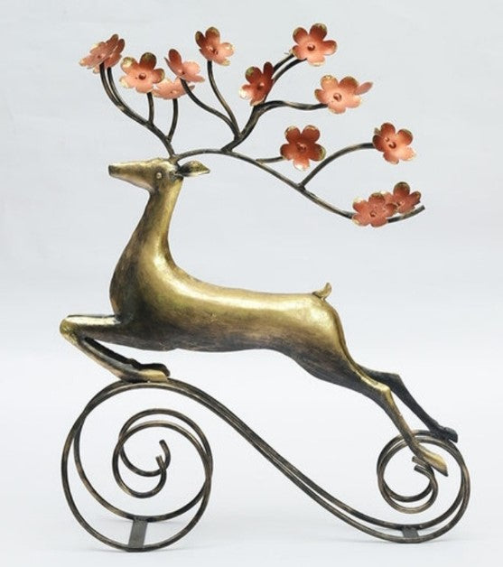 Metal Reindeer Flower Unique Artefacts Splendid Collection Available Tamrapatra