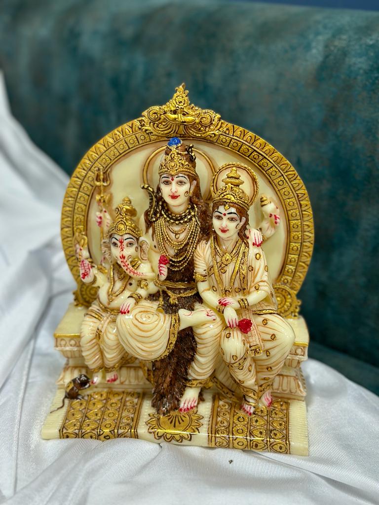 Shiv Family Resin Handcrafted Detailed Artistic Religious Idols From Tamrapatra