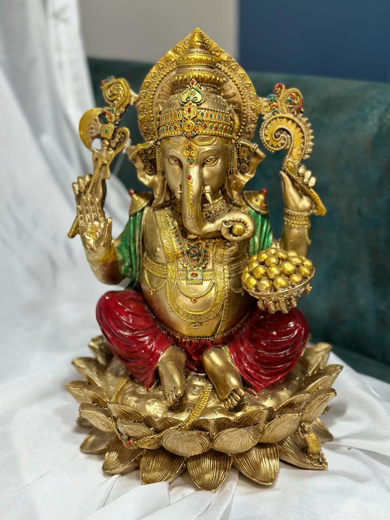 Big Ganesha Idol Copper Finish Resin Artist Creations Spiritual Art By Tamrapatra