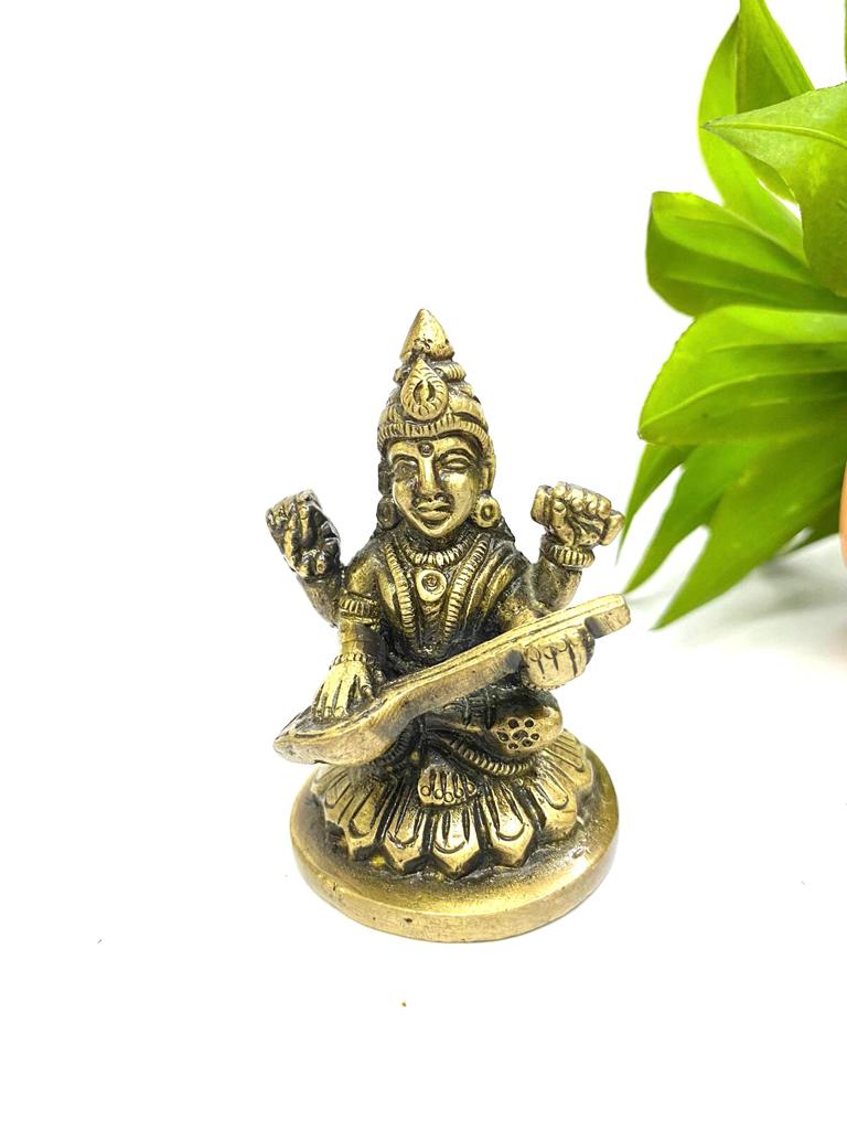 Ganesh Lakshmi Sarasvati Brass Idols Showpiece Religious Gifting's Tamrapatra