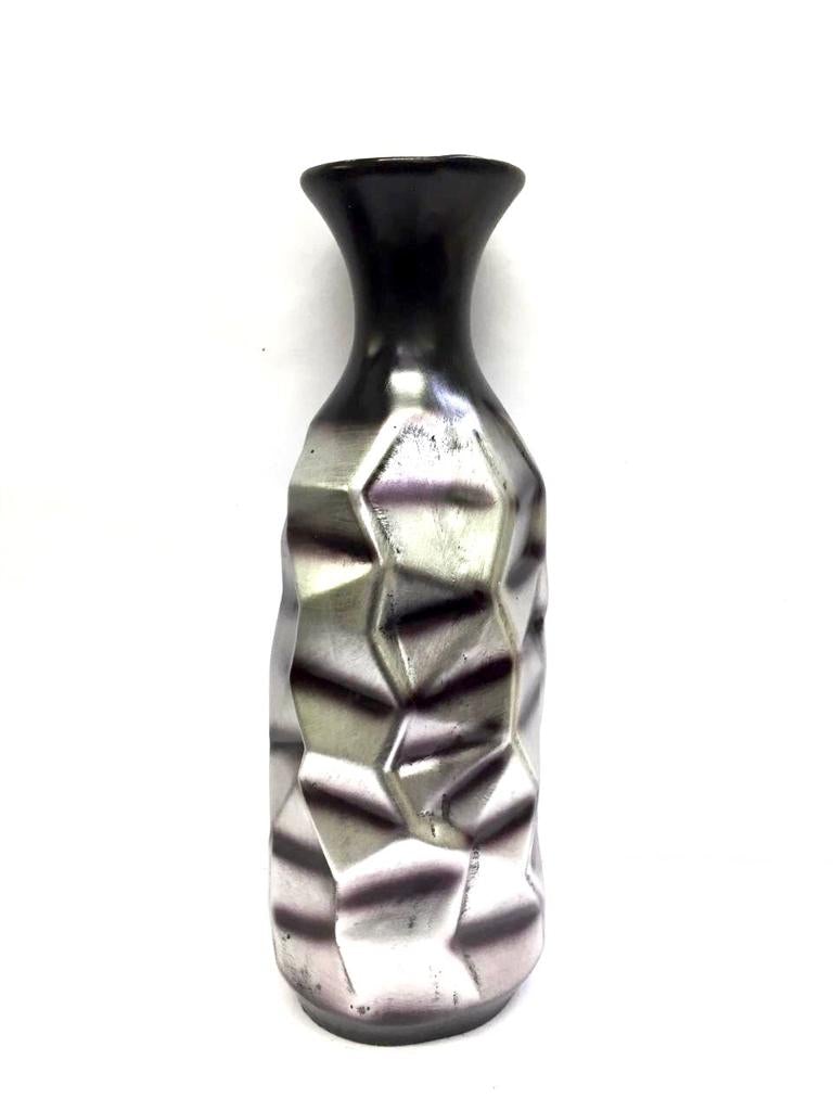 Modern Style Vase Premium Black & Silver Shades Sticks Arrangement Tamrapatra