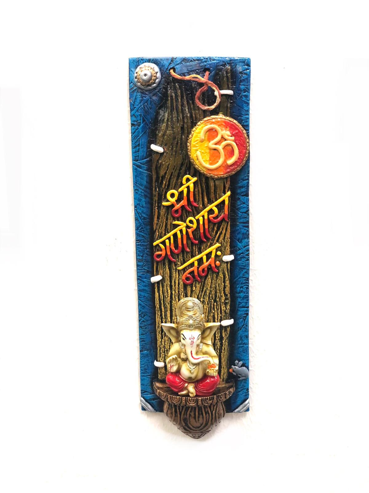 Ganesha Long Resin Wall Hanging Shri Ganeshay Namah Om From Tamrapatra