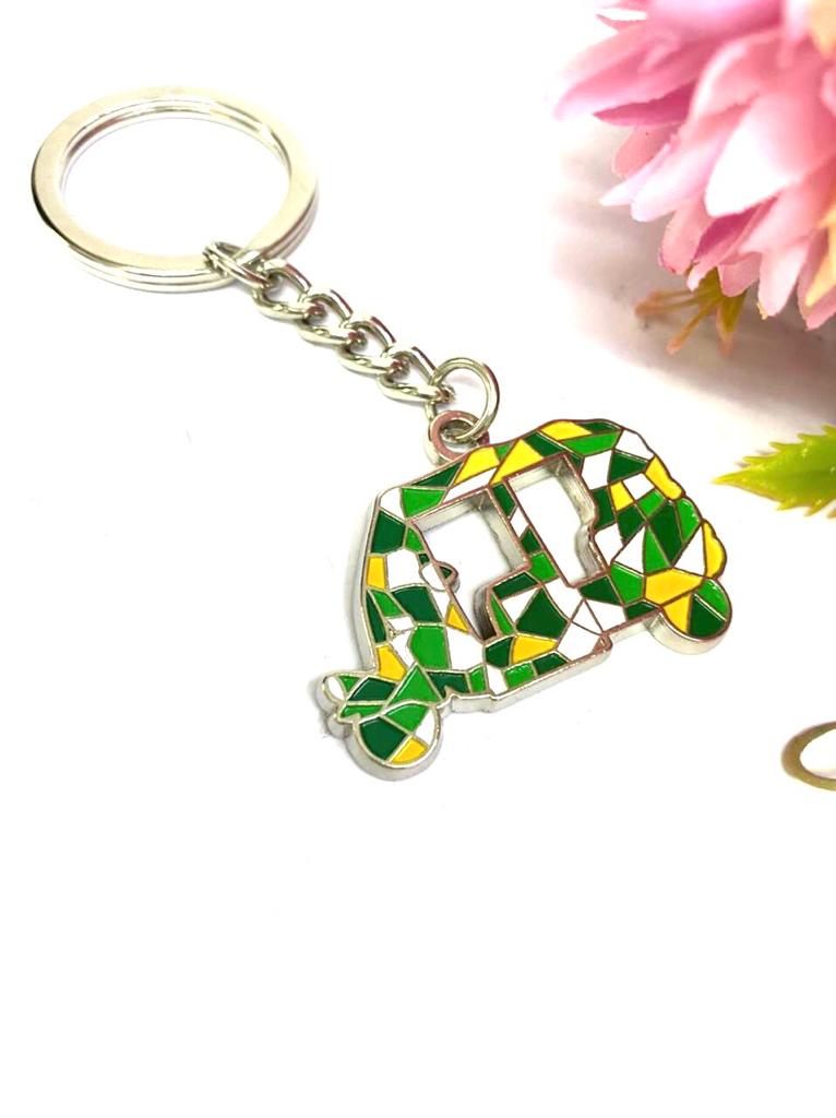 Rickshaw Metal Key Chains Enamel Paint Premium Collection From Tamrapatra