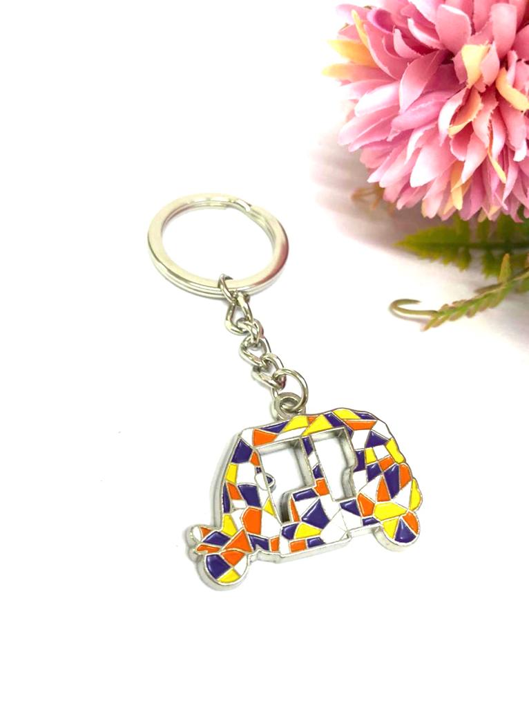 Rickshaw Metal Key Chains Enamel Paint Premium Collection From Tamrapatra