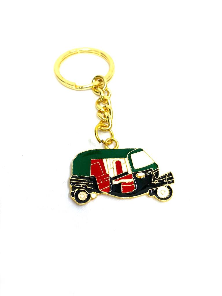 Cycle Rickshaw Metal Keychains Indian Souvenir Gifts Utility For Keys Tamrapatra