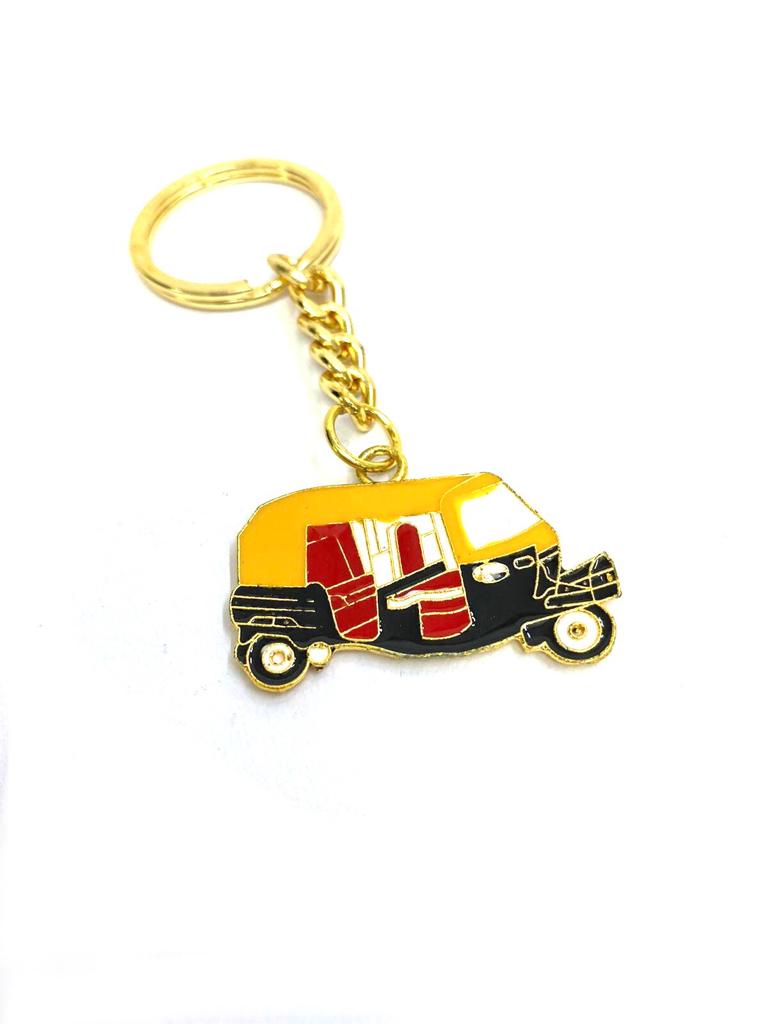 Cycle Rickshaw Metal Keychains Indian Souvenir Gifts Utility For Keys Tamrapatra