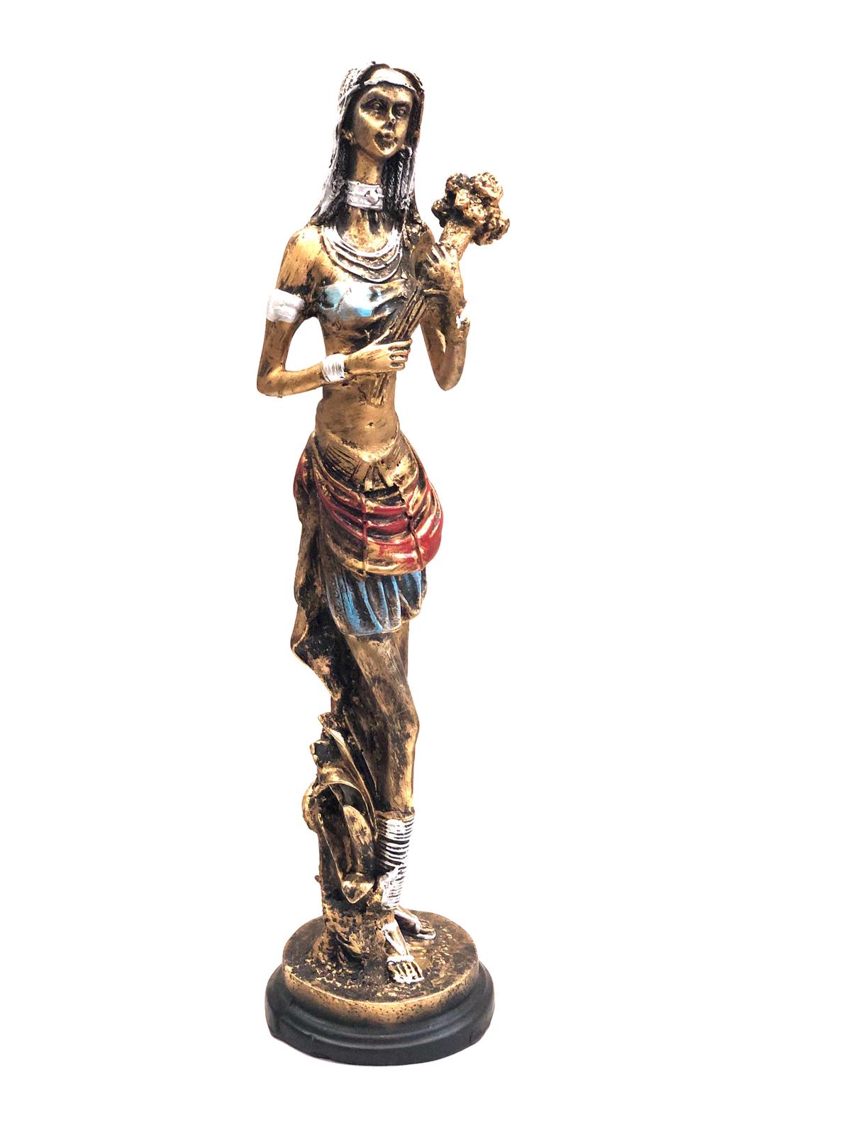 Elegant Standing Lady Artefact Home Office Décor Classy Collectible By Tamrapatra