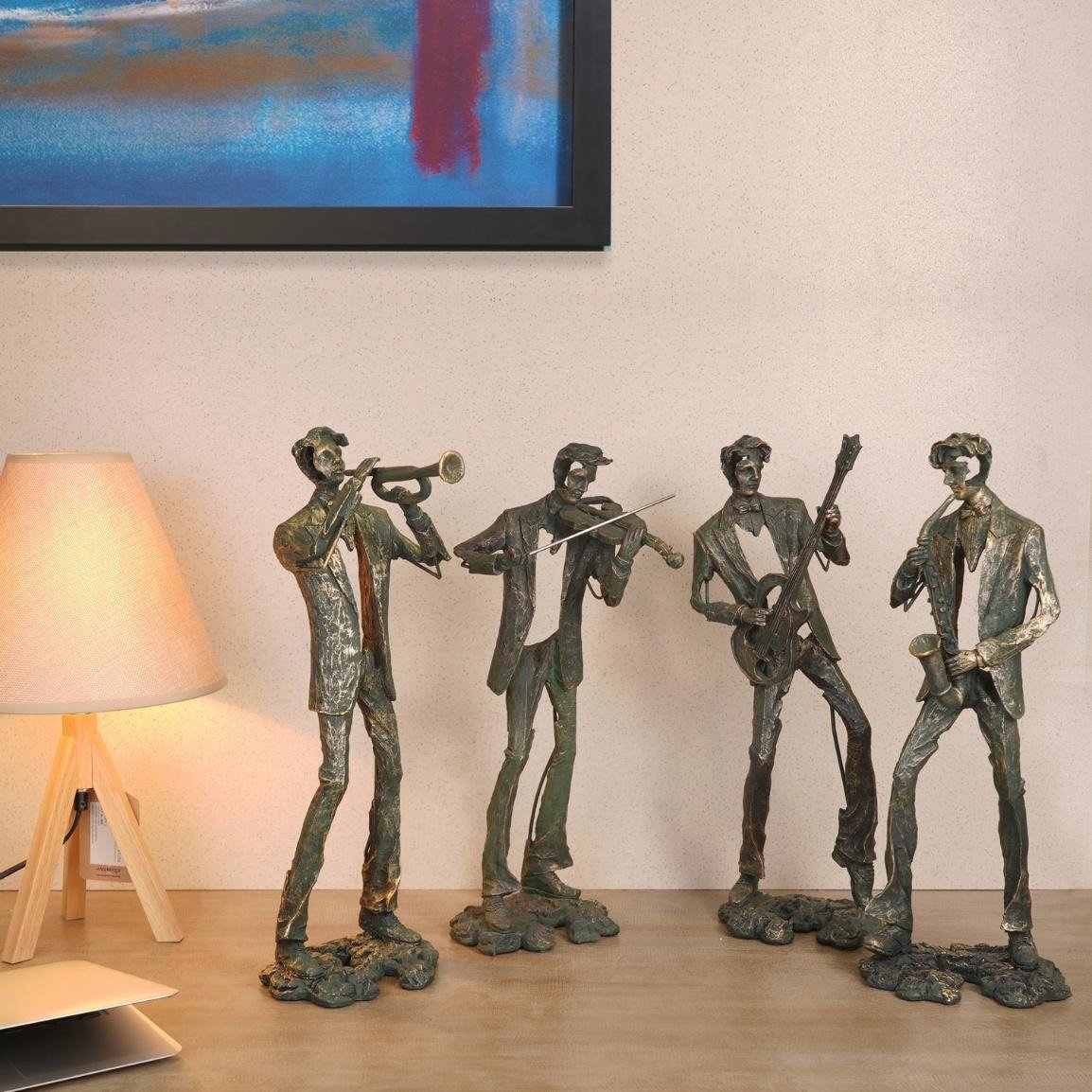 Standing Man Playing Various Musical Instruments Modern Art Luxury Tamrapatra