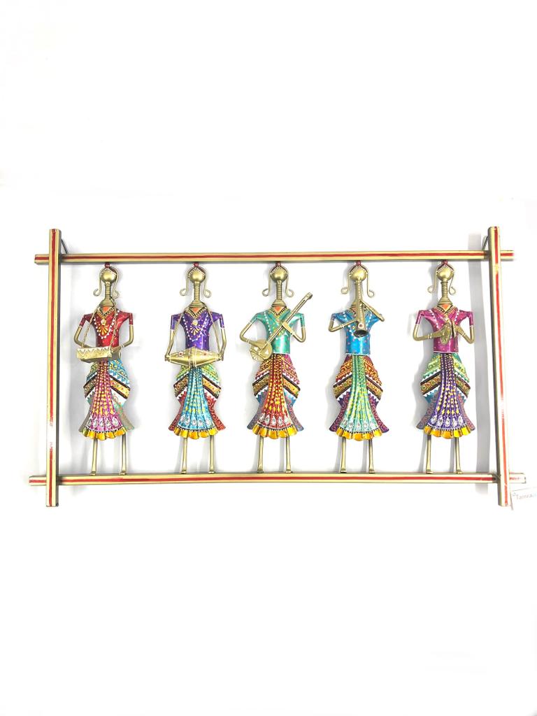5 Standing Lady Musician In Eye Dazzling Metal Craftsmanship By Tamrapatra