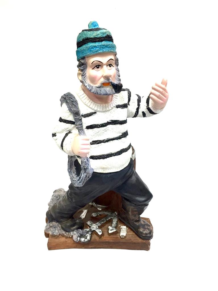 Captain Sailor Showpiece Home Décor Sea Style Masterpiece From Tamrapatra