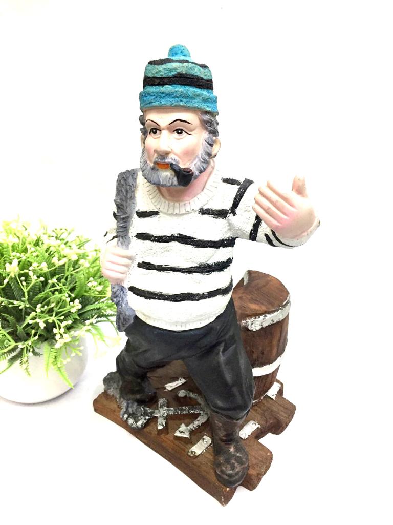 Captain Sailor Showpiece Home Décor Sea Style Masterpiece From Tamrapatra