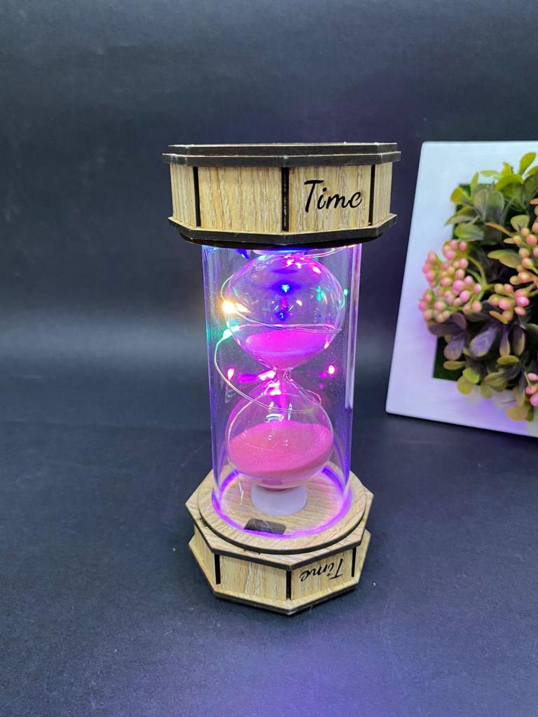 Sand Timer With Lights Wooden & Glass Handcrafted Unique Collection Tamrapatra