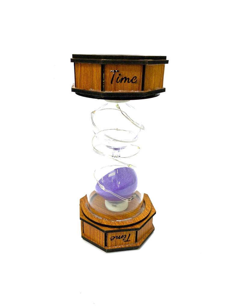 Sand Timer With Lights Wooden & Glass Handcrafted Unique Collection Tamrapatra
