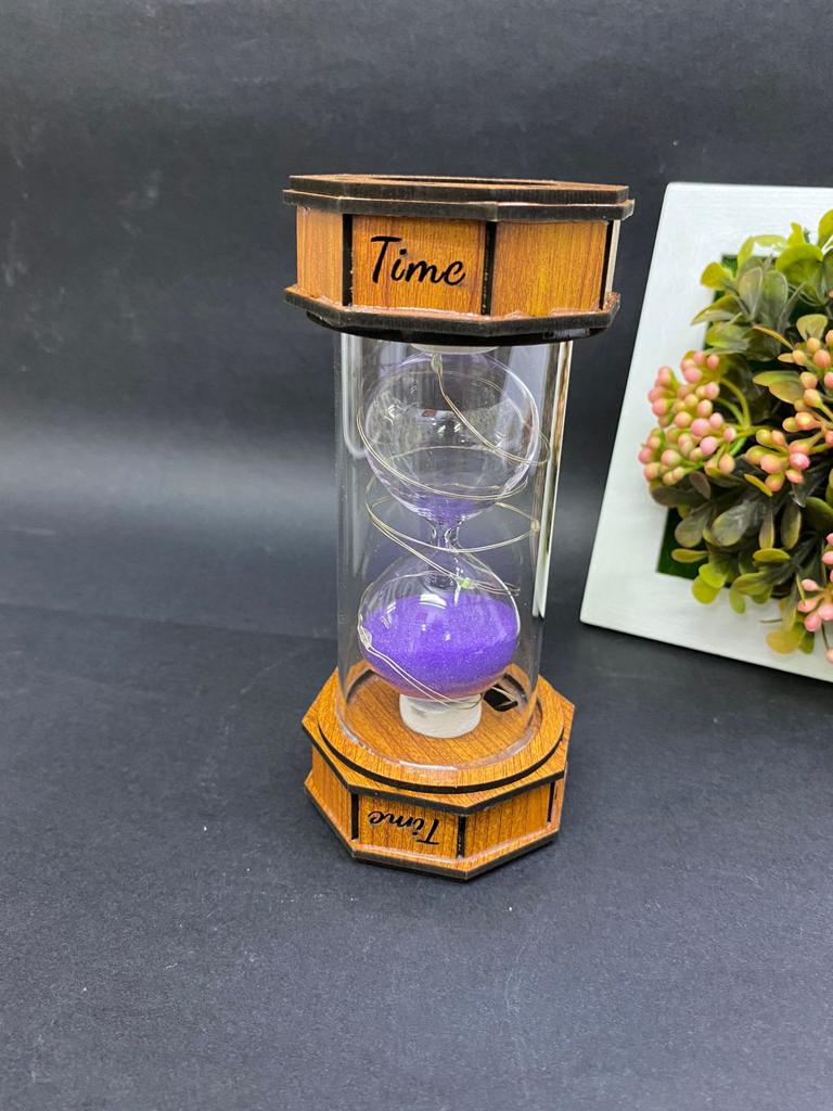 Sand Timer With Lights Wooden & Glass Handcrafted Unique Collection Tamrapatra