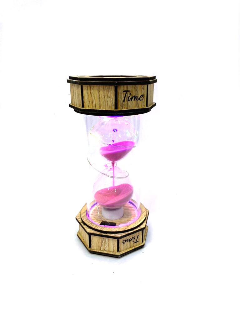 Sand Timer With Lights Wooden & Glass Handcrafted Unique Collection Tamrapatra