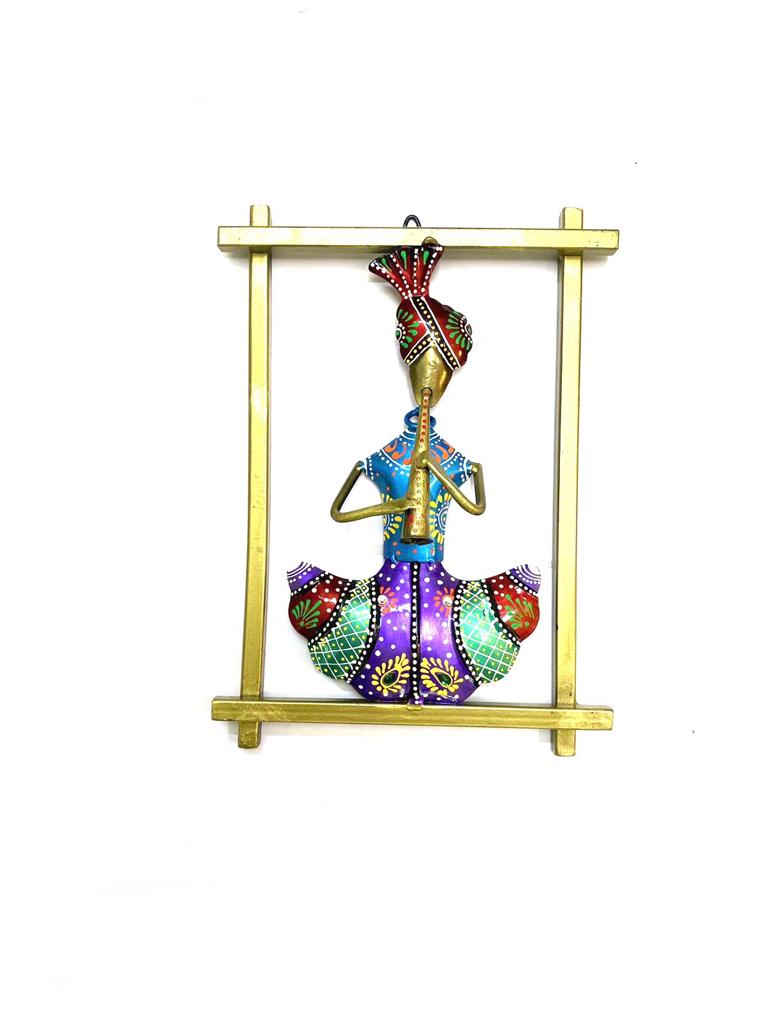 Musical Theme Wall Hanging Traditional Man Playing Instruments By Tamrapatra