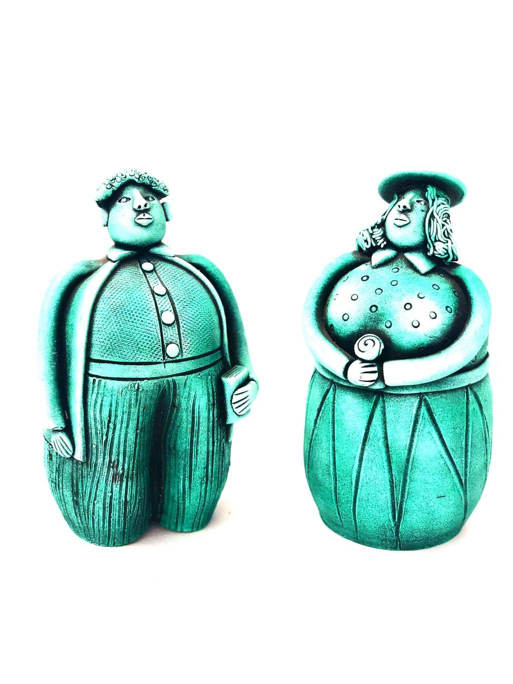 Sweet Couple Handcrafted Clay Terracotta Vibrant Colors Tamrapatra - Tamrapatra