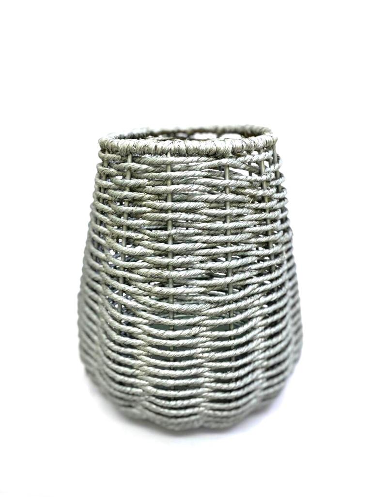 Jute Planters With Sturdy Metal Combination Various Shades From Tamrapatra