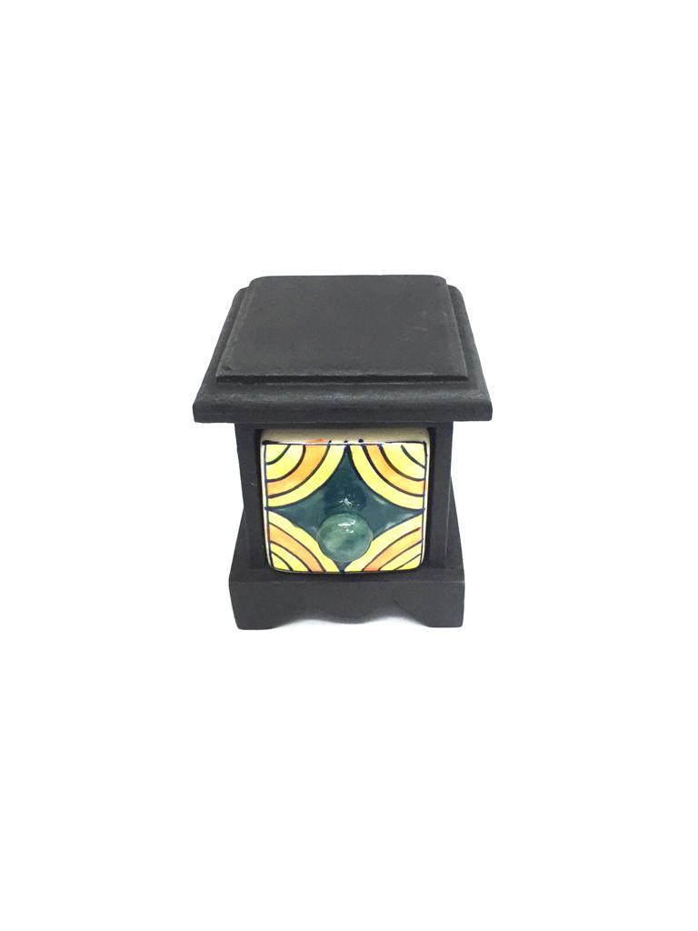 Ceramic Wooden Drawer Storage Single Black In Various Designs From Tamrapatra