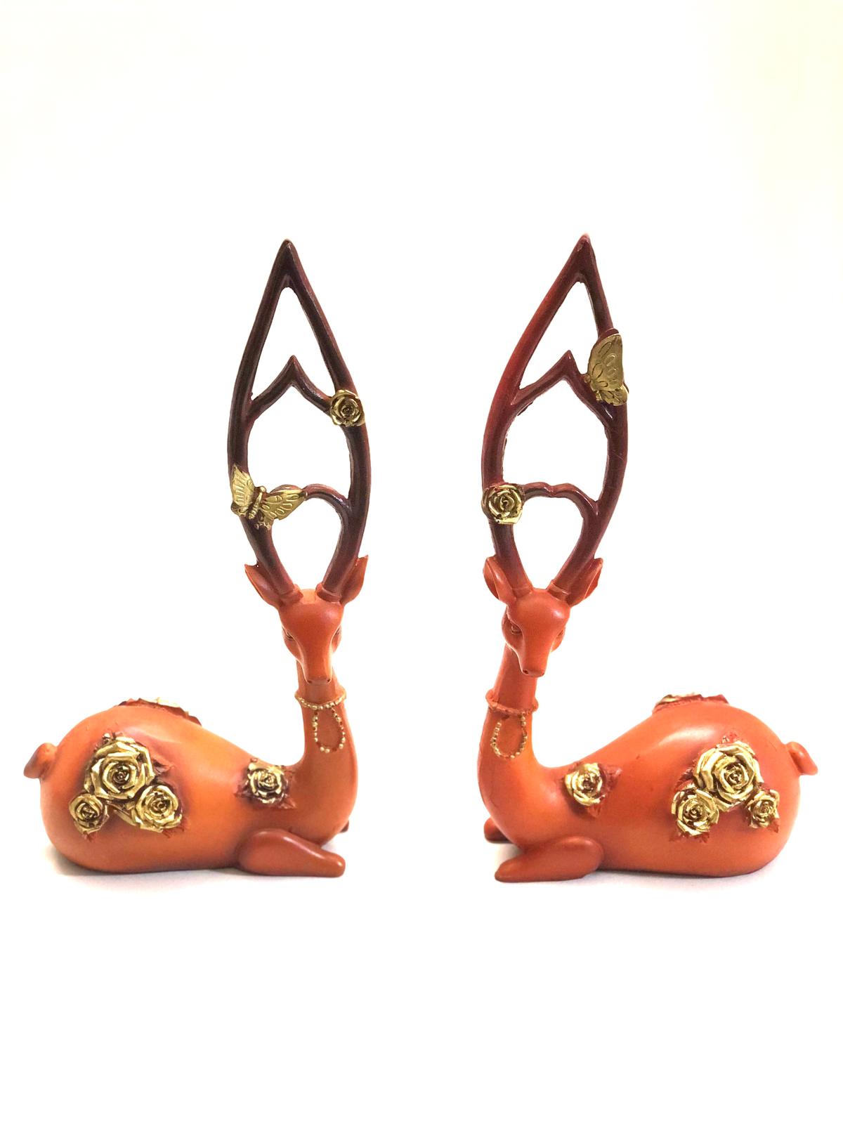 Elegant Deer Sitting Set Of 2 Exclusive Collection Of Animal Kingdom By Tamrapatra