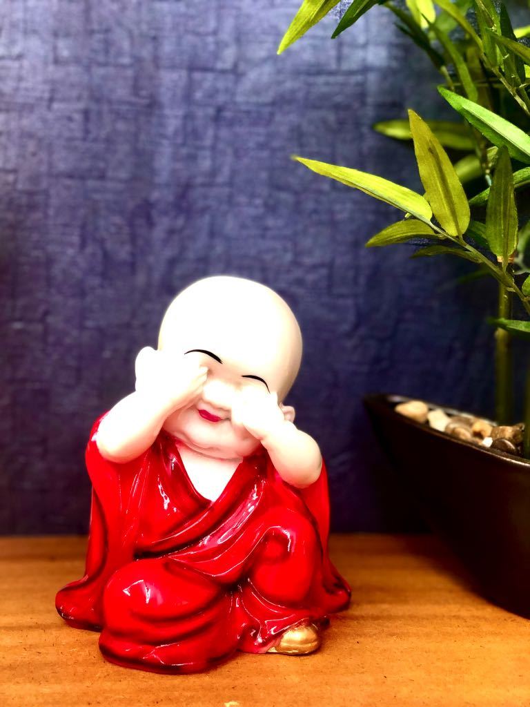 Tibetan Monks Feng Shui Red Resin Collectible Enhance Space Tamrapatra - Tamrapatra