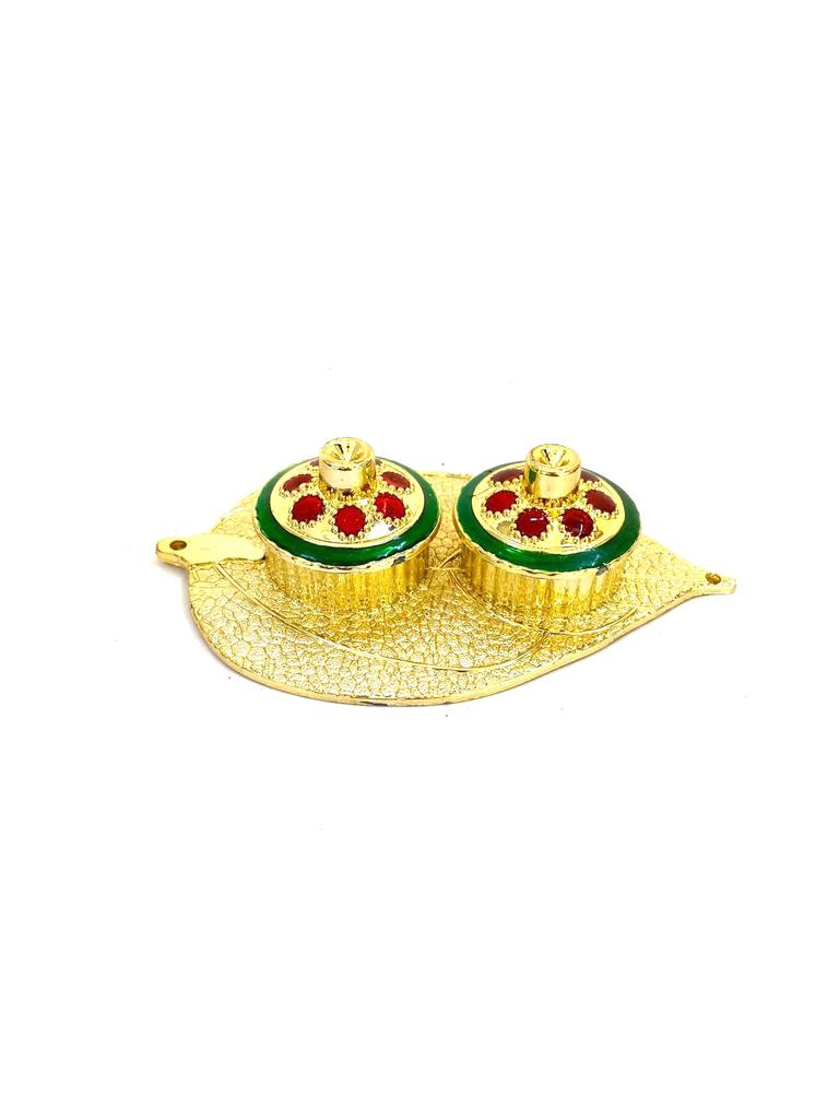 Two Jars Roli Rice Pooja Accessories Gifting's Exclusive Artefacts From Tamrapatra