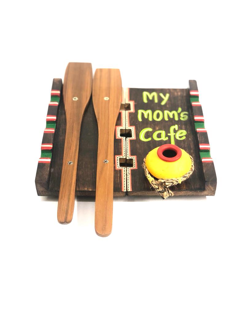 My Mom's Café Kitchen Wall Décor Colorful With Spatula Tamrapatra