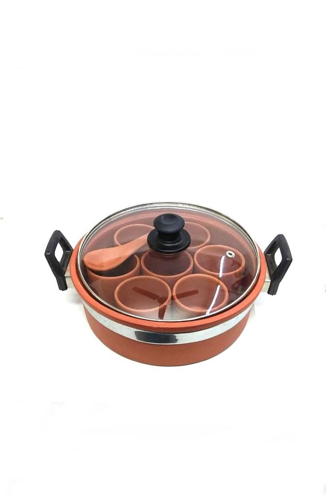 Spice Box With Glass Lid Store Your Masala & Dry Fruits In Earthenware Tamrapatra