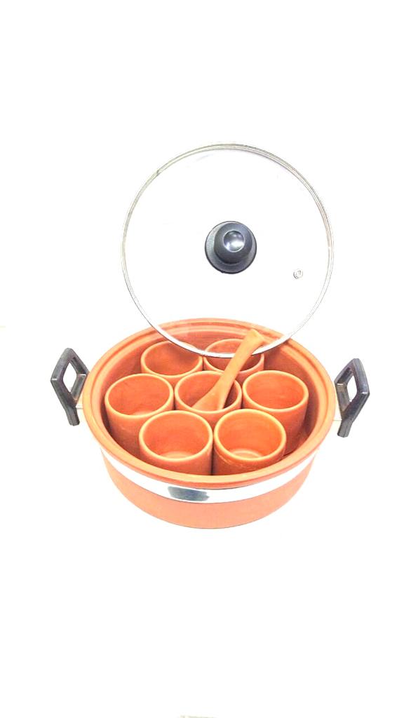 Spice Box With Glass Lid Store Your Masala & Dry Fruits In Earthenware Tamrapatra