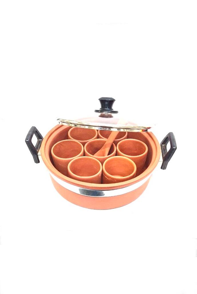 Spice Box With Glass Lid Store Your Masala & Dry Fruits In Earthenware Tamrapatra