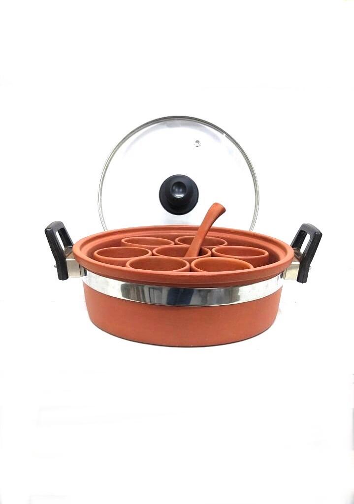 Spice Box With Glass Lid Store Your Masala & Dry Fruits In Earthenware Tamrapatra