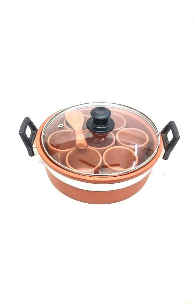 Spice Box With Glass Lid Store Your Masala & Dry Fruits In Earthenware Tamrapatra