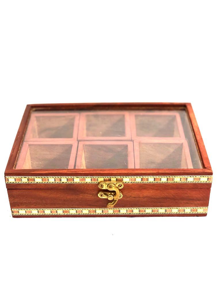 Kitchen Spice Box Storage With Lock Designed By Indian Artisans Tamrapatra