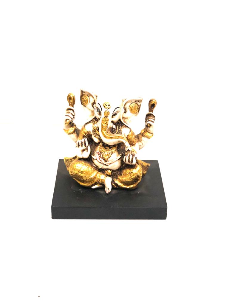 Lord Ganesha Hand Painted Crafted From Resin On MDF Base By Tamrapatra