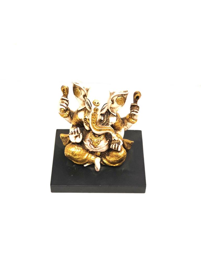 Lord Ganesha Hand Painted Crafted From Resin On MDF Base By Tamrapatra