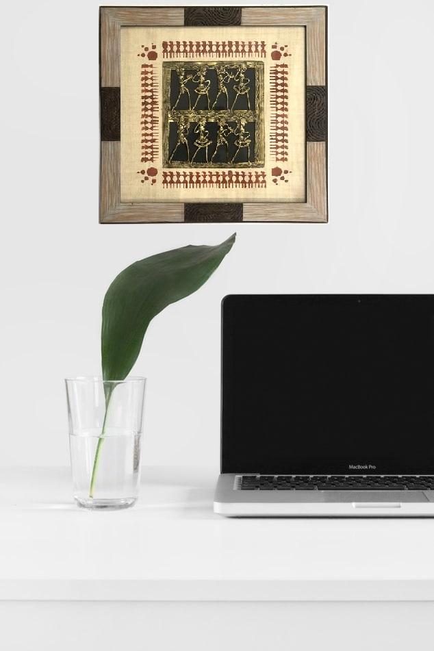 Limited Designer Frame Artistic Creation With Silk & Brass Figures By Tamrapatra