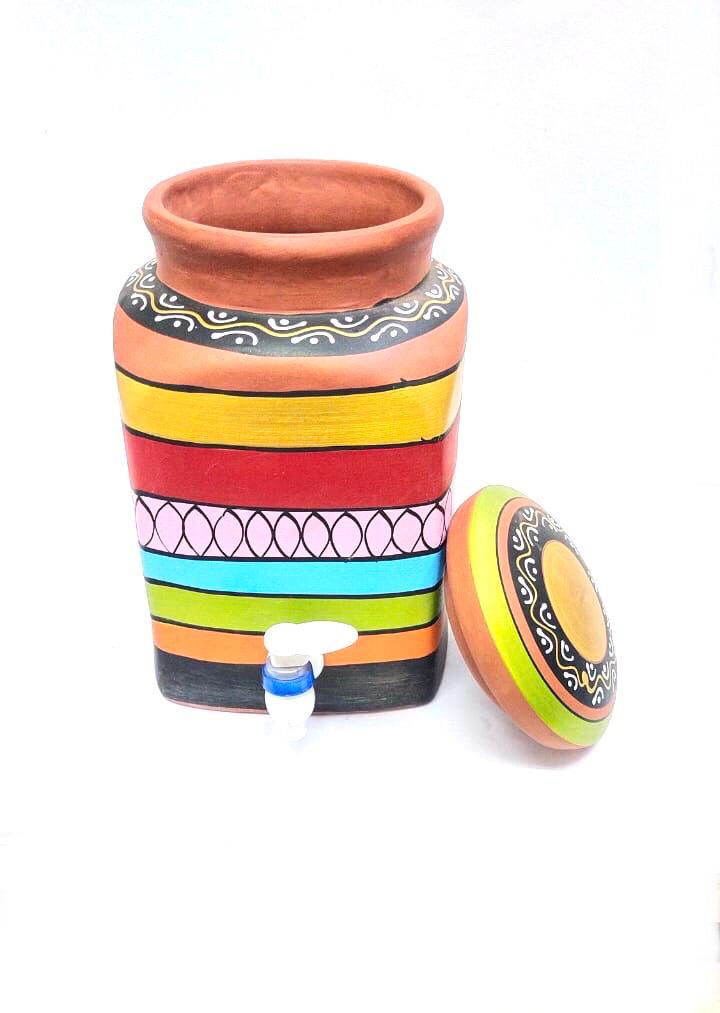 Water Jugs Square Hand Painted Squared Shaped In Various Designs From Tamrapatra