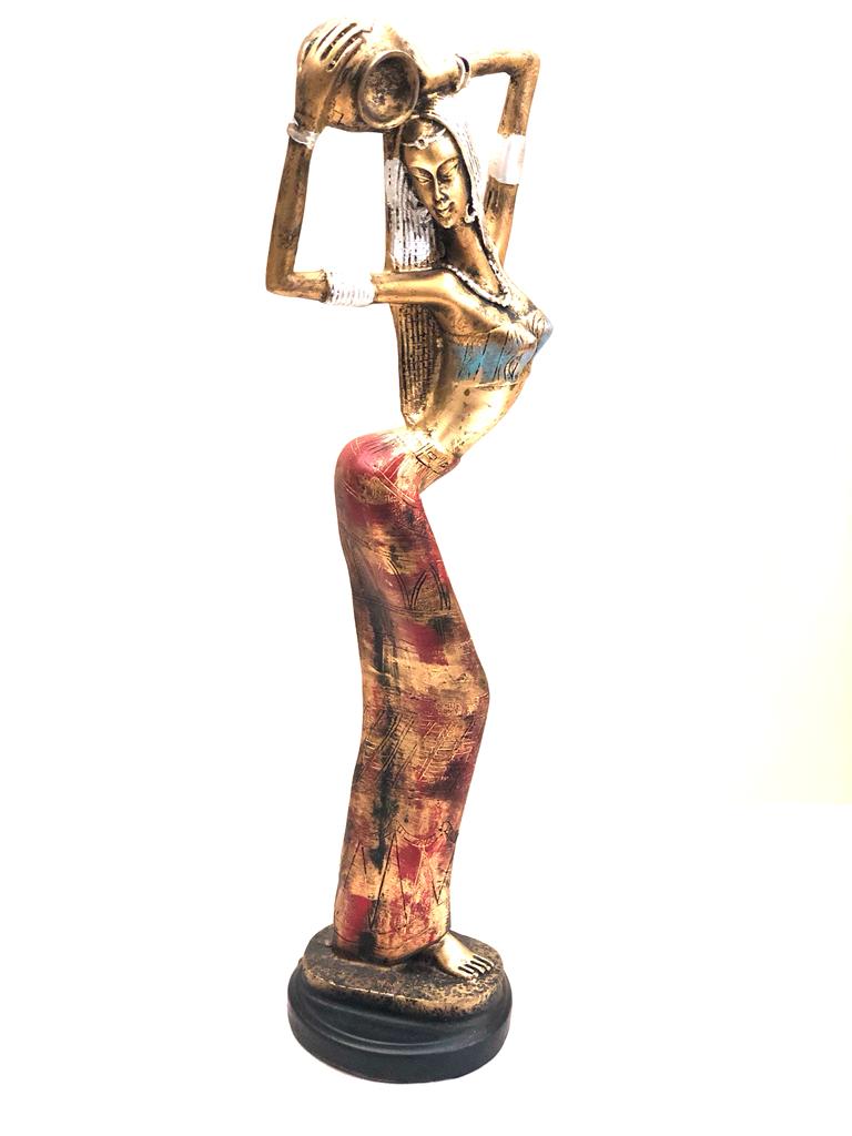 Elegant Standing Lady Artefact Home Office Décor Classy Collectible By Tamrapatra
