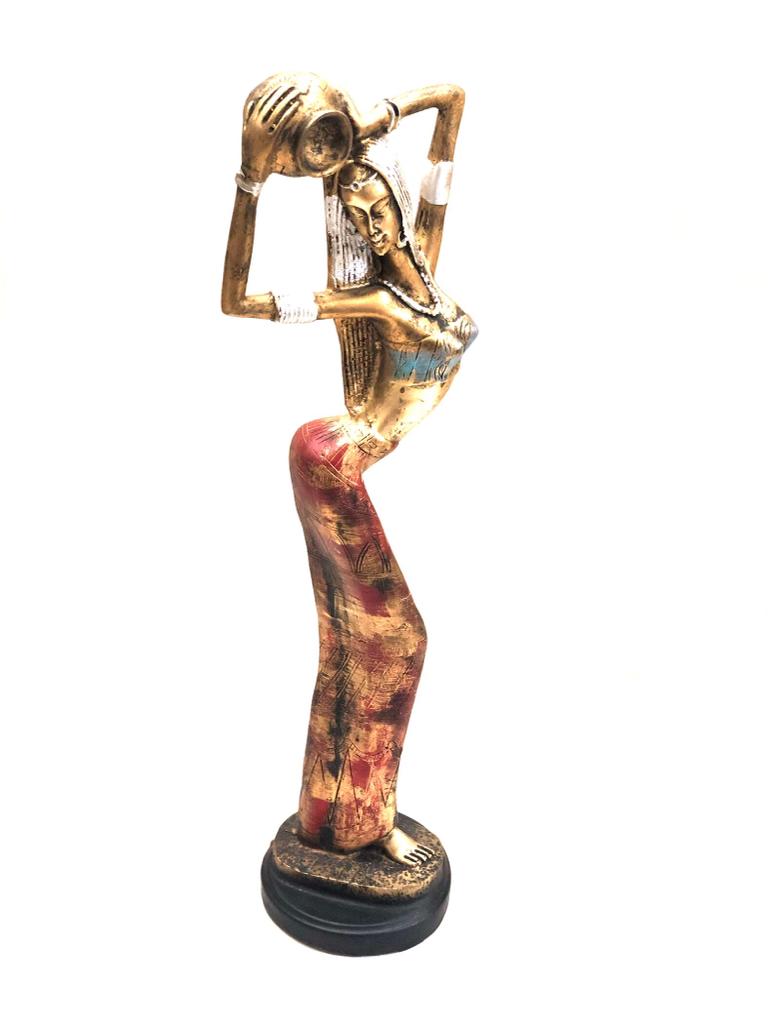 Elegant Standing Lady Artefact Home Office Décor Classy Collectible By Tamrapatra