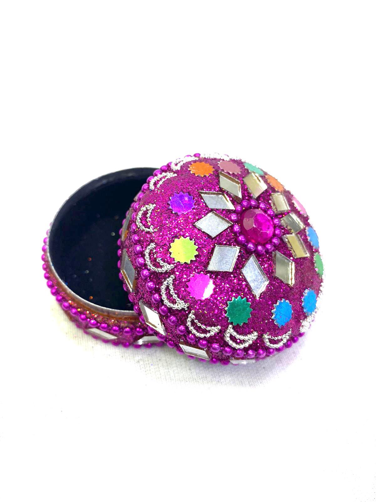 Jewelry Box Mirror & Kundan Art Handcrafted Storage Gifts Occasion Tamrapatra