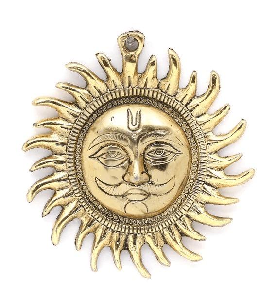 Metal Sun Surya Gold Finish Creative Wall Hanging Vastu Hanging By Tamrapatra
