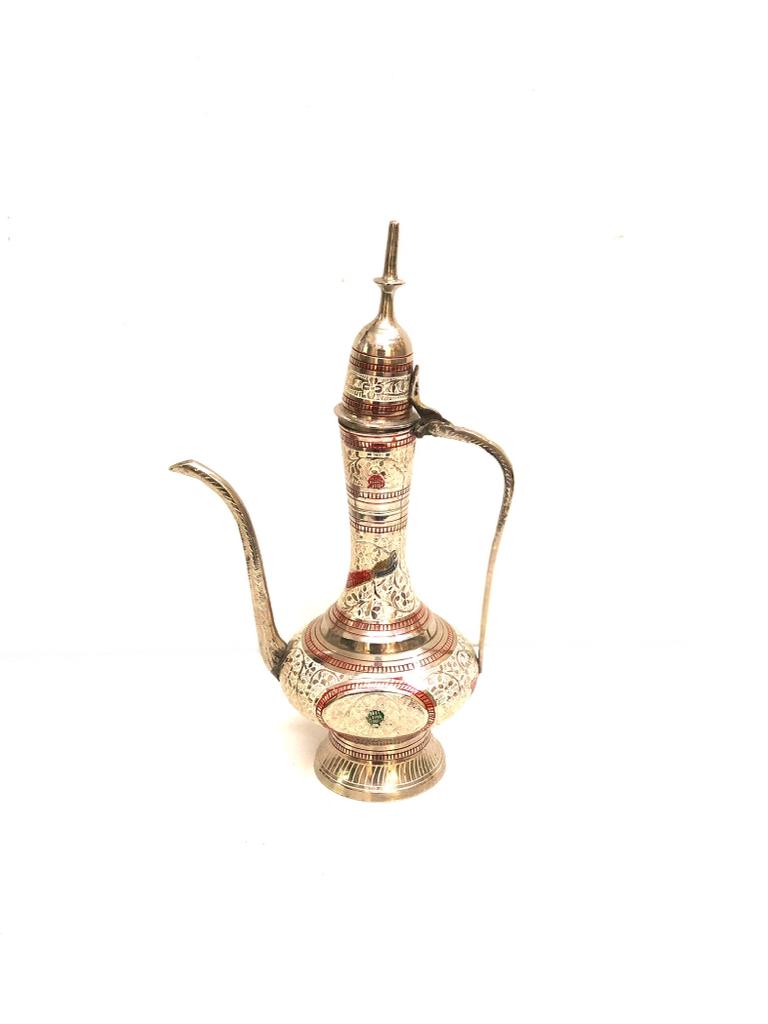 Surahi Jug Royal Collection From India Handcrafted Brass Inlay Work Tamrapatra