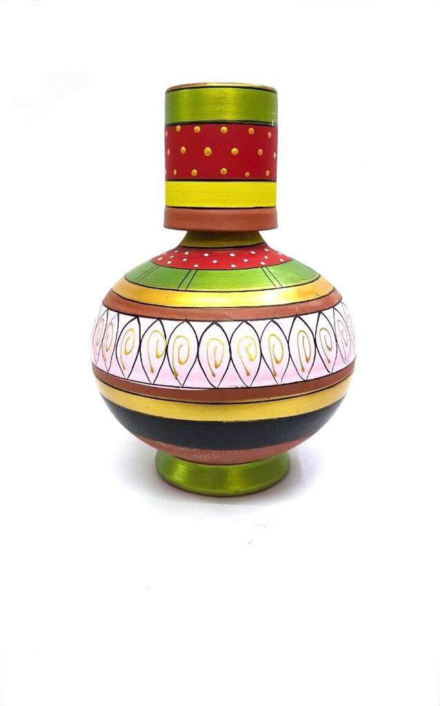 Water Jug Surahi Style hand Painted With Glass Vintage Style From Tarmapatra