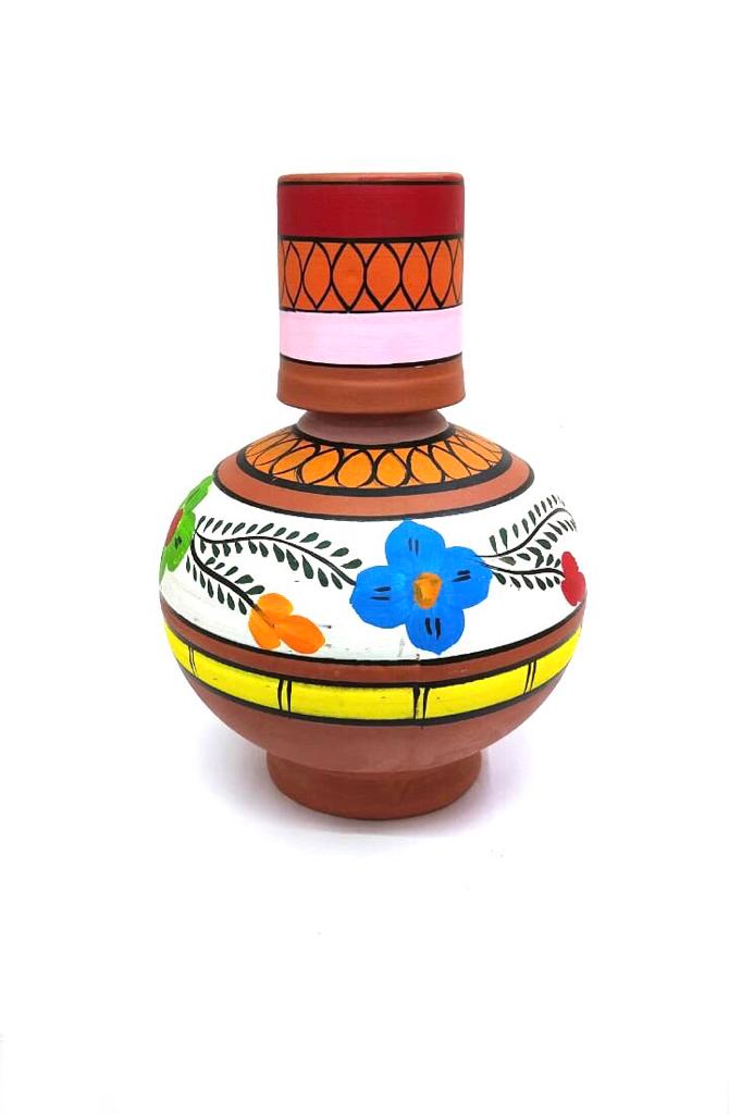 Water Jug Surahi Style hand Painted With Glass Vintage Style From Tarmapatra