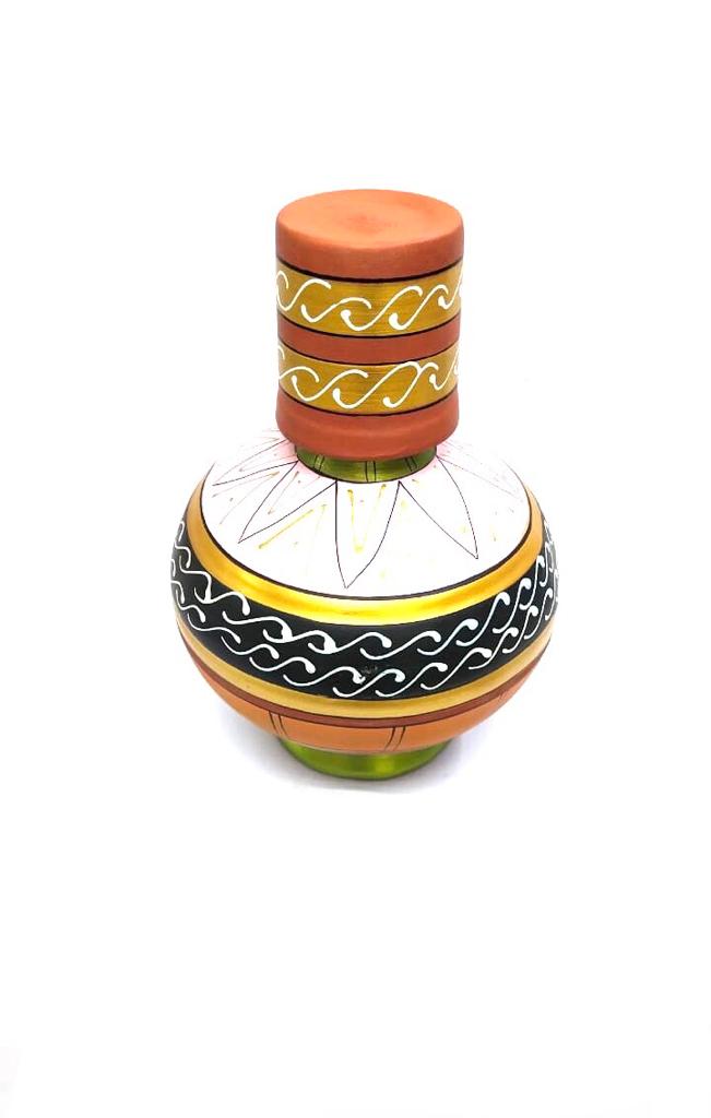 Water Jug Surahi Style hand Painted With Glass Vintage Style From Tarmapatra