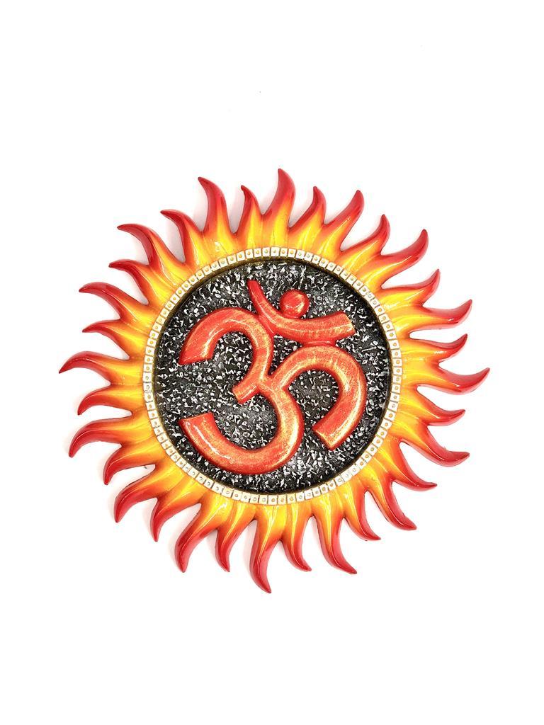 Attractive Design Surya With Om Resin Wall Artwork Sun Decor Tamrapatra