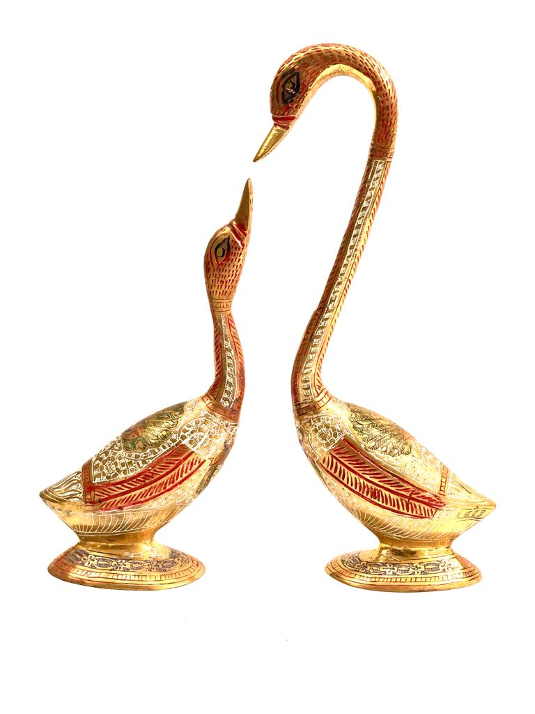 Swan Pair Crafted From The Best Quality Brass Ancient Artefacts By Tamrapatra