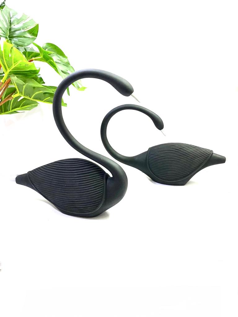 Swan Pair Set Of 2 Modern Pair Graceful Pair Of Birds Resin Art From Tamrapatra