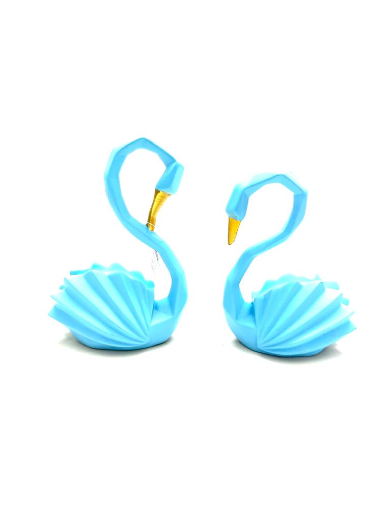 Swan Pair Geometrical Shape Modern Set Of 2 Birds Home Décor By Tamrapatra